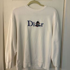 White/ Blue Embroidered Crewneck (Eyore)
